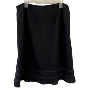 Larry Levine Pencil Flared Black Rayon/Linen Fully Lined Skirt Women’s 16